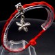 Bracelet red thread amulet against the evil eye with a pendant *Starfish* metal color: silver, size: universal 12-19cm