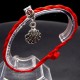 Bracelet red thread amulet against the evil eye with a pendant *shell scallop* metal color: silver, size: universal 12-19cm