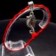 Bracelet red thread amulet against the evil eye with a pendant *Sea Horse* metal color: silver, size: universal 12-19cm