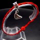 Bracelet red thread amulet against the evil eye with a pendant *sailboat* metal color: silver, size: universal 12-19cm