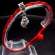 Bracelet red thread amulet against the evil eye with a pendant *shell* metal color: silver, size: universal 12-19cm