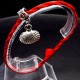 Bracelet red thread amulet against the evil eye with a pendant *shell* metal color: silver, size: universal 12-19cm