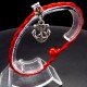 Bracelet red thread amulet against the evil eye with a pendant *Anchor* metal color: silver, size: universal 12-19cm