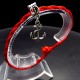 Bracelet red thread amulet against the evil eye with a pendant *Anchor* metal color: silver, size: universal 12-19cm
