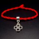 Bracelet red thread amulet against the evil eye with a pendant with rhinestones *Clover* metal color: silver, size: universal 12-19cm