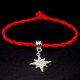 Bracelet red thread amulet against the evil eye with a pendant with rhinestones *Guiding star* metal color: silver, size: universal 12-19cm