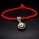 Bracelet red thread amulet against the evil eye with a pendant with rhinestones *Pearl shell* metal color: silver, size: universal 12-19cm