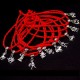 Bracelet red thread amulet against the evil eye with a pendant with rhinestones *Zodiac sign* metal color: silver, size: universal 12-19cm