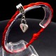 Bracelet red thread amulet against the evil eye with a pendant *Lock* metal color: silver, size: universal 12-19cm