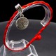 Bracelet red thread amulet against the evil eye with a pendant *The tree of Life* metal color: silver, size: universal 12-19cm