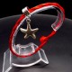 Bracelet red thread amulet against the evil eye with a pendant *Starfish* metal color: silver, size: universal 12-19cm