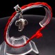 Bracelet red thread amulet against the evil eye with a pendant *Elephant* metal color: silver, size: universal 12-19cm