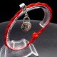 Bracelet red thread amulet against the evil eye with a pendant *Lock* metal color: silver, size: universal 12-19cm