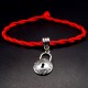 Bracelet red thread amulet against the evil eye with a pendant *Lock* metal color: silver, size: universal 12-19cm