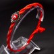 Bracelet red thread amulet against evil eye with pendant *Eye of Fatima* metal color: silver, size: universal 12-19cm