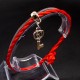 Bracelet red thread amulet against the evil eye with a pendant *Key* plastic color: gold, size: universal 12-19cm