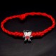 Bracelet red thread amulet against evil eye with pendant *Girl* metal color: silver, size: universal 12-17cm