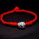 Bracelet red thread amulet against evil eye with pendant *Panda* metal color: silver, size: universal 12-17cm