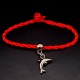 Bracelet red thread amulet against the evil eye with a pendant *Dolphin* plastic color: gold, size: universal 12-19cm