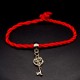 Bracelet red thread amulet against the evil eye with a pendant *Key* plastic color: gold, size: universal 12-19cm