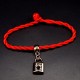 Bracelet red thread amulet against the evil eye with a pendant *Lock* plastic color: gold, size: universal 12-19cm