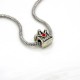 Euro Bead Charms Alloy + Rhinestones, Crown, Color: Antique Silver, Rhinestone Color: Red, Size: 14x12x9mm, Hole 5mm