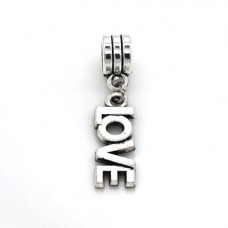 Metal bead charm "LOVE"