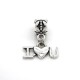 Metal bead charm "I Love You"