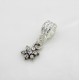 Charms Eurobeads with Pendant "Asterisk" Metal, Color: Silver, Rhinestone color: Crystal, Length: 22mm, Pendant: 13x9x3mm, Hole 5mm