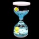 Hourglass antistress inside colored gel with sparkles and floating fish. Size: 11*5.5cm