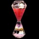 Hourglass antistress inside colored gel with sparkles and floating fish. Size: 15*5.5cm