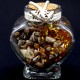 Marine souvenir glass bottle in the shape of a heart