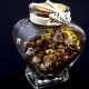 Marine souvenir glass bottle in the shape of a heart