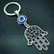Keychain amulet metal arm+eye