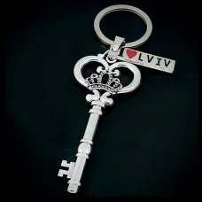Lviv keychain made of metal in the form of a key