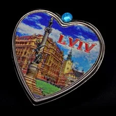 Магніт Львів у вигляді серця з металу