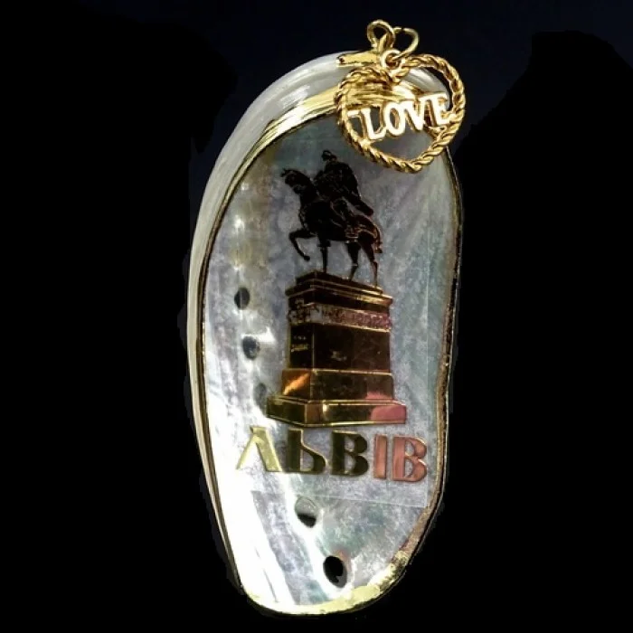 Magnet souvenir Lviv made of natural mother-of-pearl shell