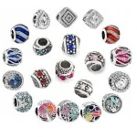 Metal charms with rhinestones