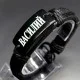 Named men's leather bracelet * VASILIY * color black genuine leather, universal size from 18-21cm