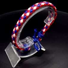 Leather bracelet with colored weaving checkerboard pattern, universal size: 18cm+