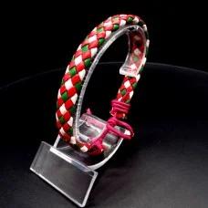 Leather bracelet with colored weaving checkerboard pattern, universal size: 18cm+