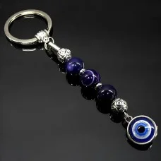 Keychain Talisman amulet made of natural stone Agate purple