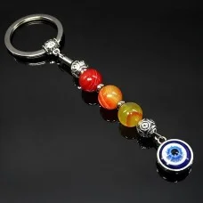 Keychain Talisman amulet made of natural stone Sardonyx