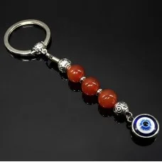 Keychain Talisman amulet made of natural stone Carnelian
