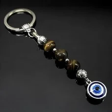 Keychain Talisman amulet made of natural stone Tiger's eye