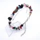 A set of beads and a bracelet on a fishing line with a lock made of natural stone Gems