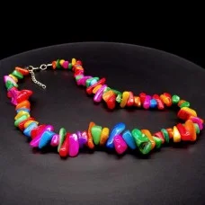 Beads made of natural mother-of-pearl chips. Color mix, beads length 47cm