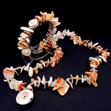 Set of beads and bracelet made of natural shell Strombus luhuanus
