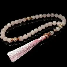 Rosary Crown made of natural stone Rose quartz