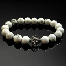 Men's bracelet made of natural stone Cacholong
